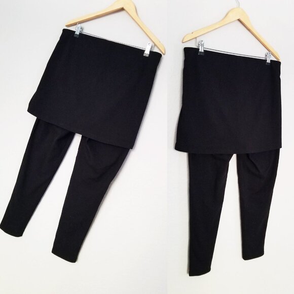 Torrid Black Skirted Leggings Layered Plus Size 2X Stretchy Comfy High Waist - Picture 11 of 14